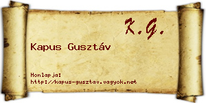 Kapus Gusztáv névjegykártya