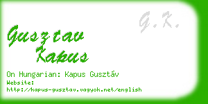 gusztav kapus business card